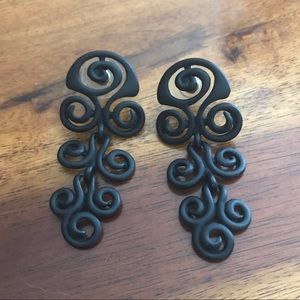 Vintage Black Metal Earrings